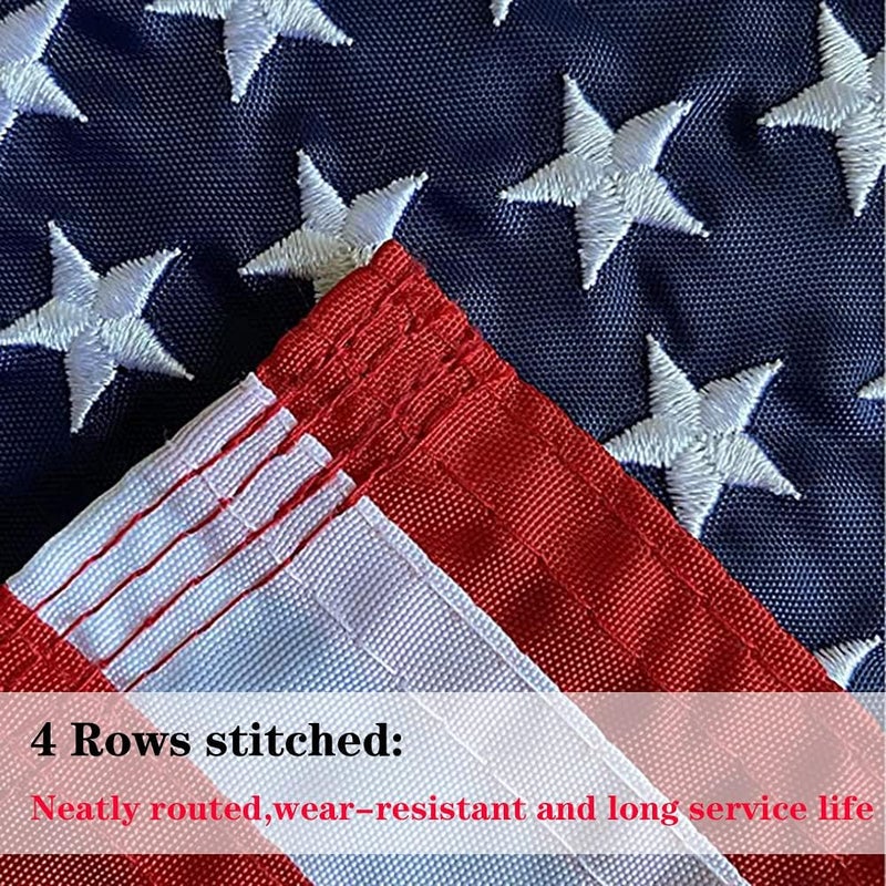 Jayus Embroidered Star Double Sided Yacht Ensign US Anchor Boat Flag 12.5x18- Seven Stripes Nylon American Boat Flag with Two Brass Grommets Perfect for Car Truck Bike - Image 4